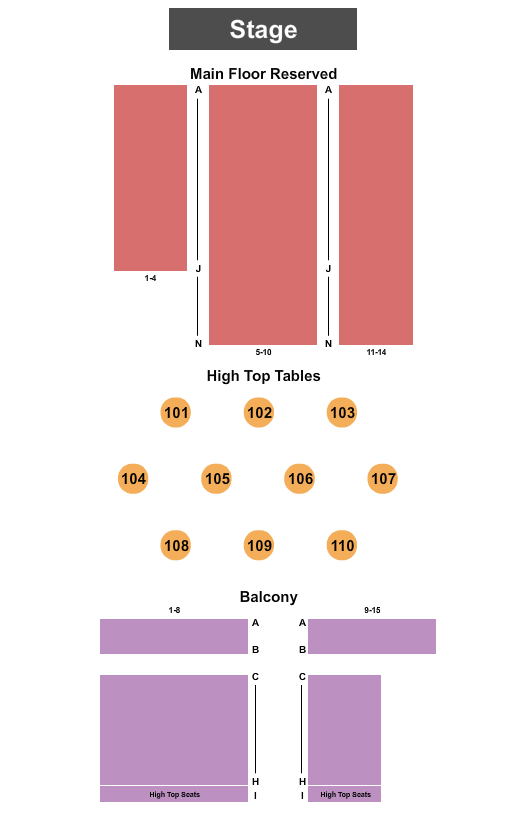 The Milton Theatre Seating Chart: Endstage-2
