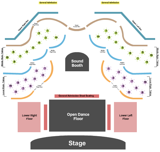 The Moon Seating Chart: Dance Floor/Tables