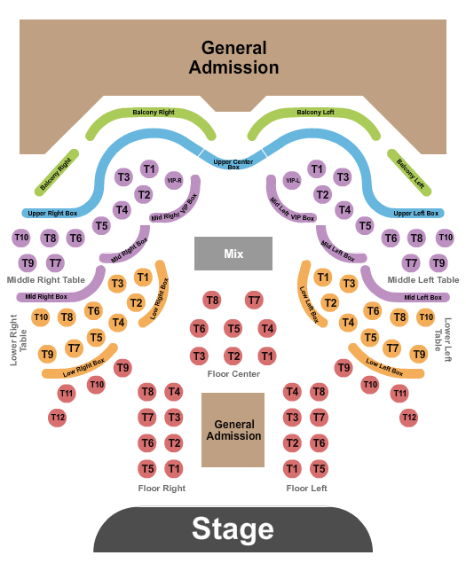 The Moon Seating Chart: Endstage GA Flr 2
