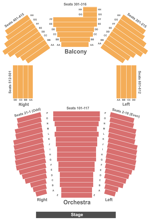 Packard Music Hall Seating Chart