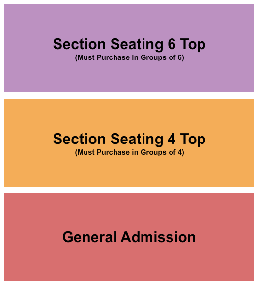 The Music Room At Smith's Olde Bar Seating Chart: GA/Tables 2