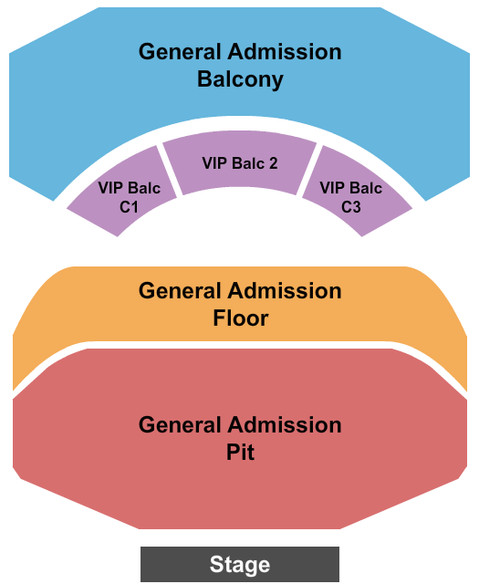 The Novo Seating Chart: GA Pit/Floor/Balc & VIP Balc