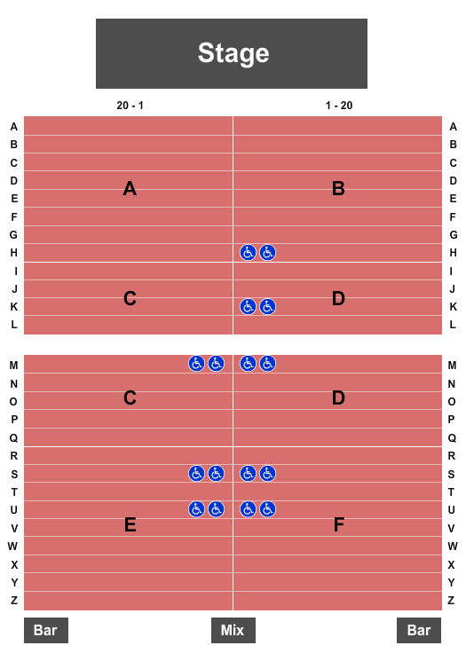 The Oak Ballroom at Viejas Casino Map