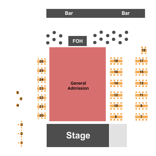 The Old Coupland Inn & Dancehall Seating Chart: GA & Tables