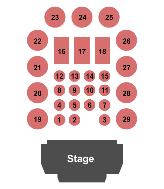 The Olympic South Side Theater Seating Chart: Endstage Tables