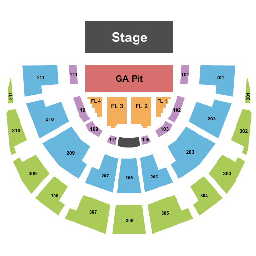 The Orion Amphitheater Seating Chart: Endstage Pit