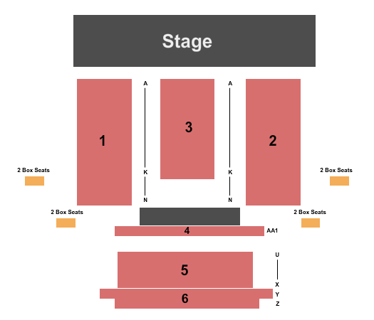 The Orpheum Theatre - Twin Falls Seating Chart: End Stage