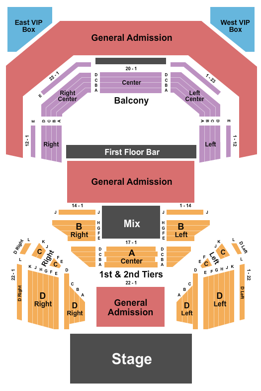 The Pageant Seating Chart: Endstage GA/RSV Floor