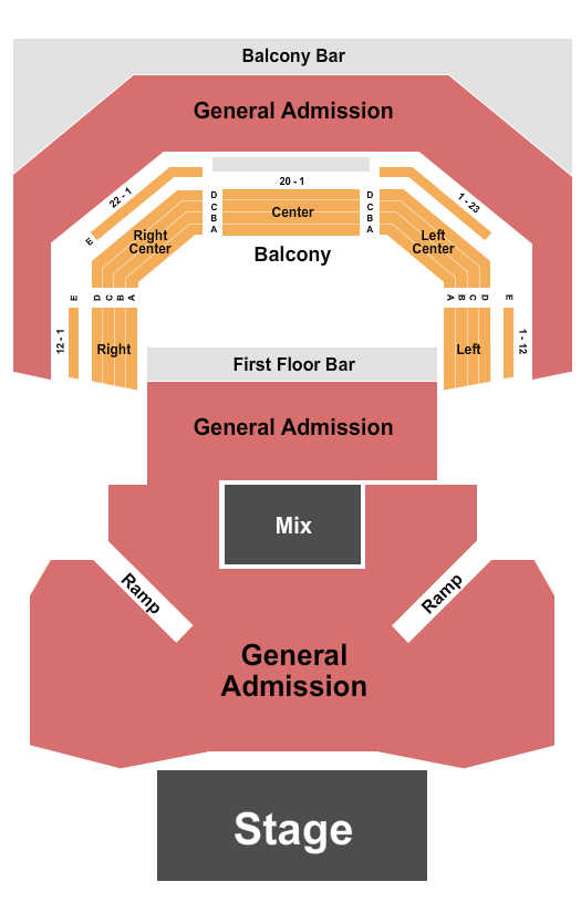 The Pageant Seating Chart: GA Floor & Upper Balc 2