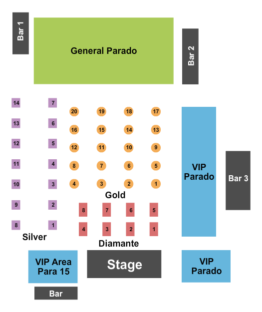 The Palace Night Club - Woodbridge Seating Chart: GA/VIP/Tables