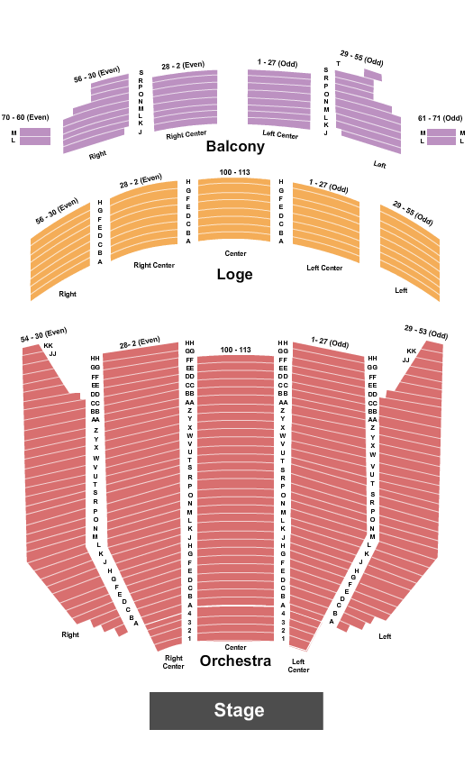 Pasadena Civic Auditorium Seating Chart: End Stage