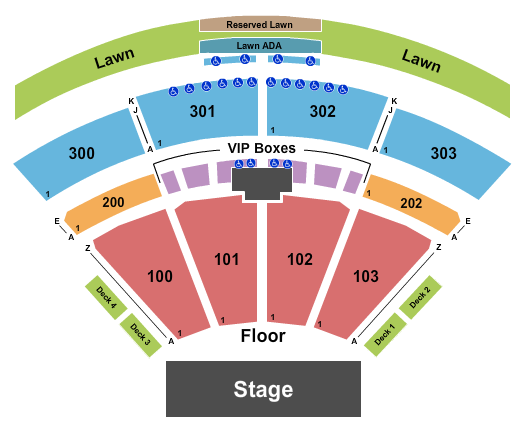 The Pavilion at Toyota Music Factory Seating Chart: Endstage 1 - With Lawn