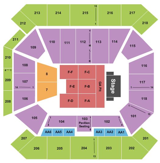 The Sandy and John Black Pavilion at Ole Miss Seating Chart: Endstage GA Pit 2