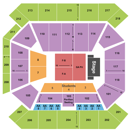 The Pavilion At Ole Miss Seating Chart: Endstage GA Pit