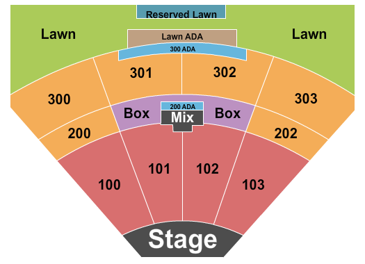The Pavilion at Toyota Music Factory Seating Chart: End Stage 4