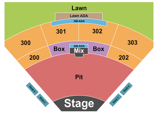 The Pavilion at Toyota Music Factory Seating Chart: End Stage GA Floor 3