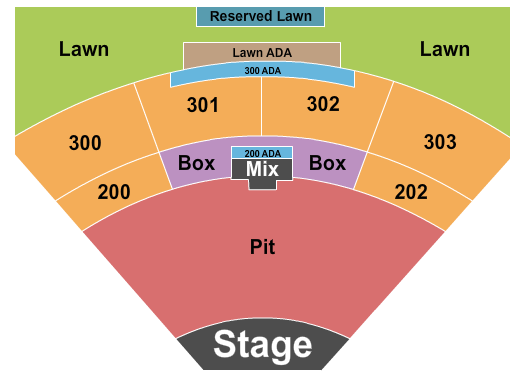 The Pavilion at Toyota Music Factory Seating Chart: Endstage GA Floor w/ RSV Lawn