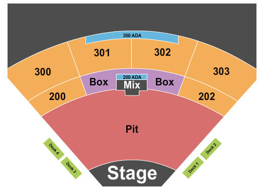 The Pavilion at Toyota Music Factory Seating Chart: Endstage Pit - No Lawn 2