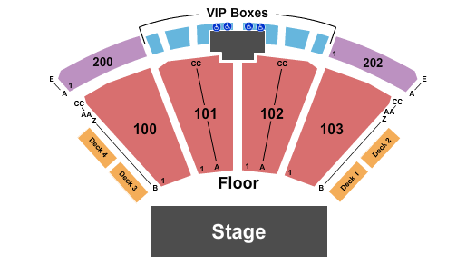 The Pavilion at Toyota Music Factory Seating Chart: Endstage - No Lawn/No Upper Level