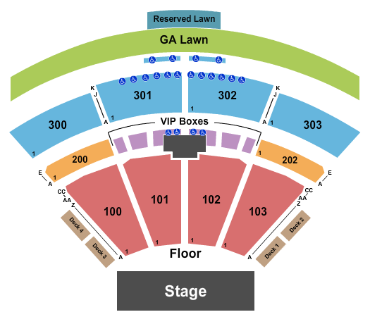 The Pavilion at Toyota Music Factory Seating Chart: Endstage