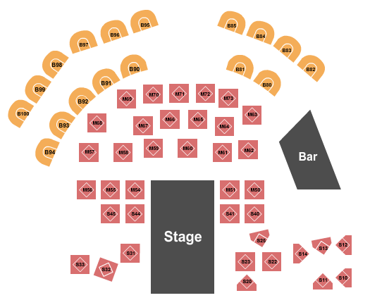 The Pearl Showroom At Pure Casino Yellowhead Seating Chart: Endstage Tables 3