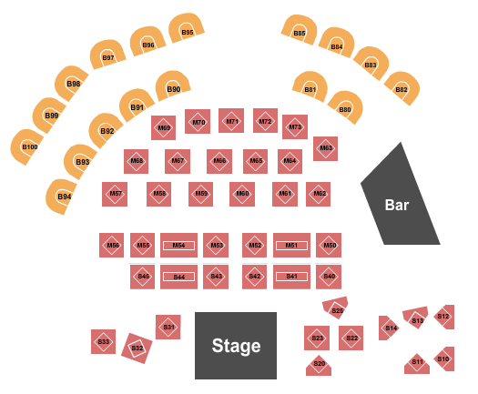 The Pearl Showroom At Pure Casino Yellowhead Seating Chart: Endstage Tables 5