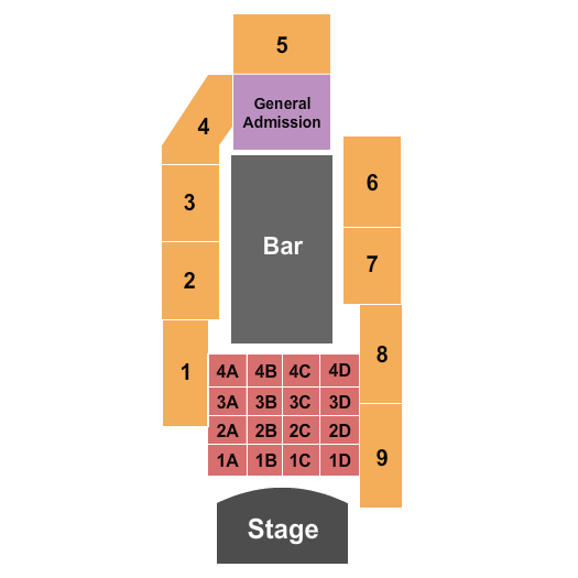 The Peppermint Club Seating Chart: Endstage Tables