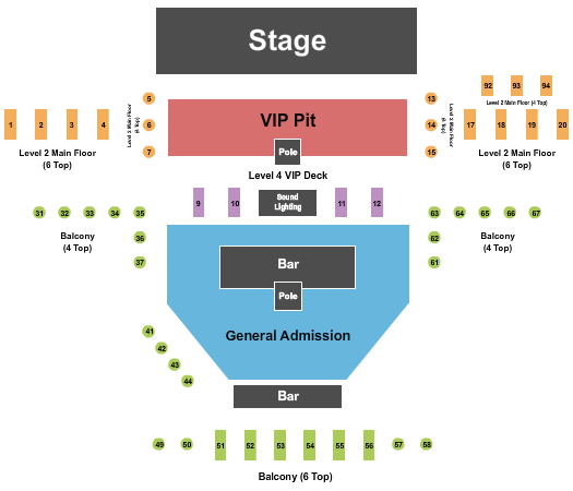 The Piazza - IL Seating Chart: GA/VIP/Balcony