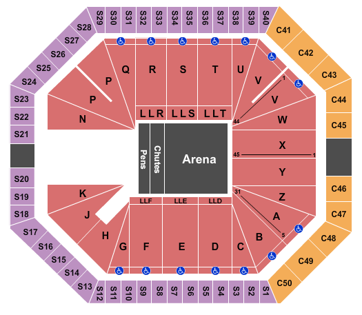 The Pit Seating Chart: PBR