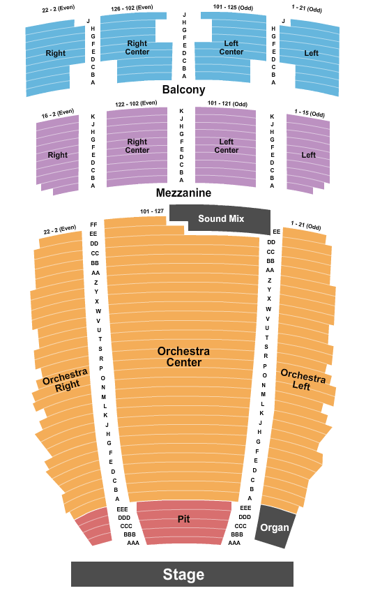 Plaza Theatre Seating Chart