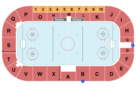 The Q Centre Seating Chart: Hockey