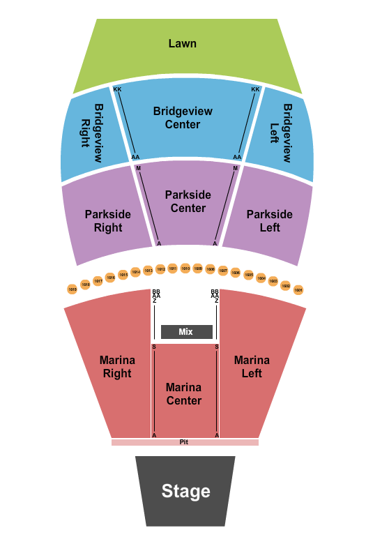 The Rady Shell at Jacobs Park Seating Chart: Endstage PIT w/Table