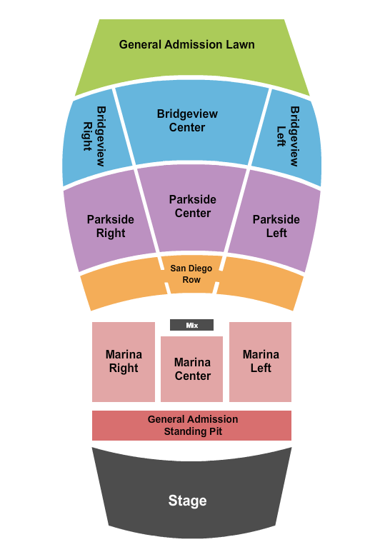 The Rady Shell at Jacobs Park Seating Chart: Endstage Pit