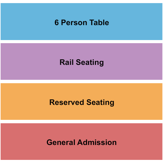 The Ranch Concert Hall & Saloon Seating Chart: GA/Rsvd/Rail/Table