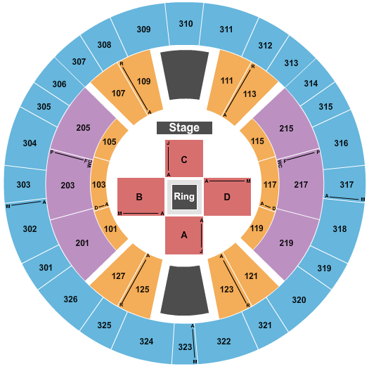 Laborde Earles Coliseum Seating Chart: Wrestling - Micro