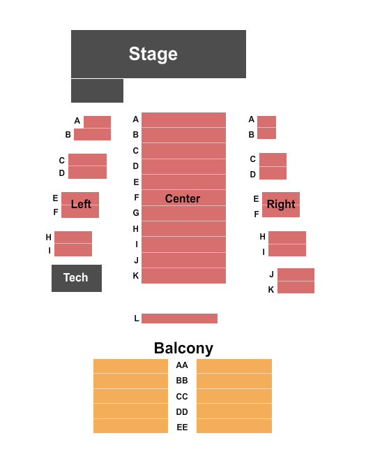 The Reeves Theater & Cafe Seating Chart