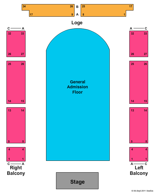 The Regency Ballroom Seating Chart