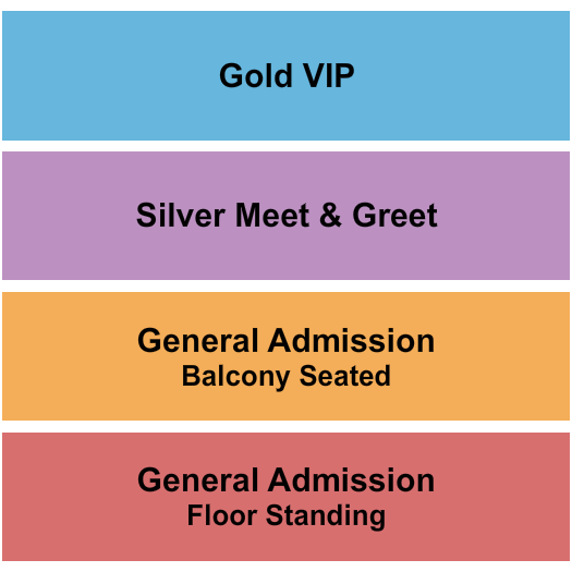 The Regency Ballroom Seating Chart: GA Floor/Balc & VIP Gold - Silver