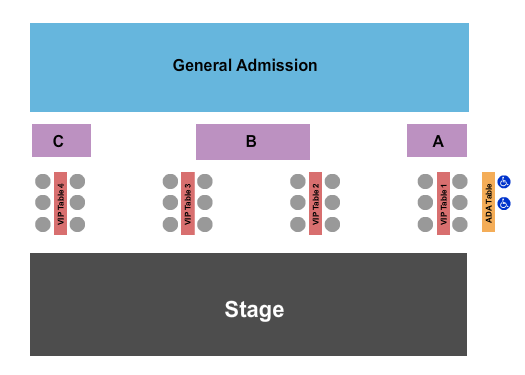 The Rialto Seating Chart: Tables