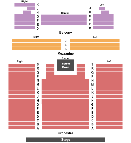 The Ridgefield Playhouse Seating Chart: End Stage