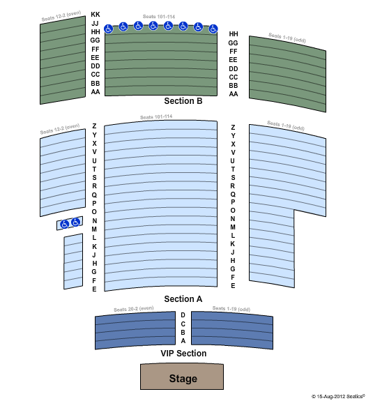The Ritz Theatre - OH Seating Chart: End Stage