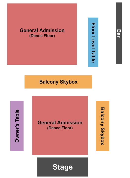 The Royal Grove Seating Chart: Endstage Dancefloor