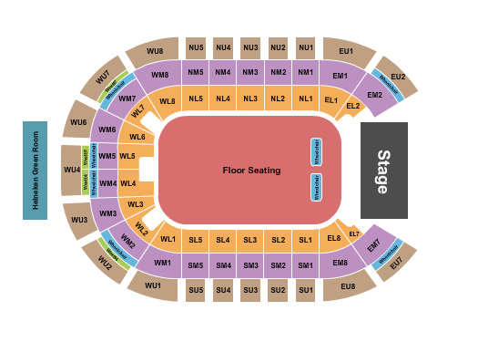 The SSE Arena - Belfast Seating Chart: End Stage