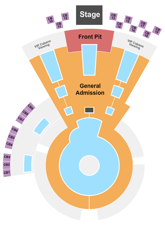 The Sandbar At Red Rock Casino Seating Chart: Endstage Pit w/ Cabana