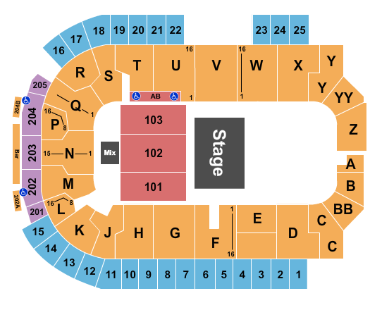 The Sanford Center Seating Chart: Endstage 4