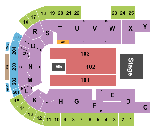 The Sanford Center Seating Chart: Endstage 5