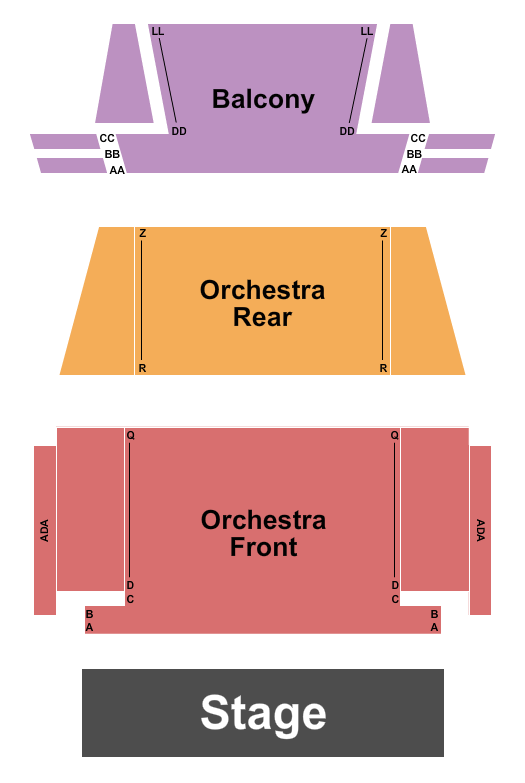 The Shell Theatre at Lafon Performing Arts Center Seating Chart: Endstage with Balcony