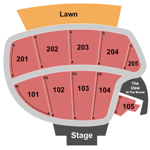 The Sound at Coachman Park Seating Chart: End Stage w/ Lawn