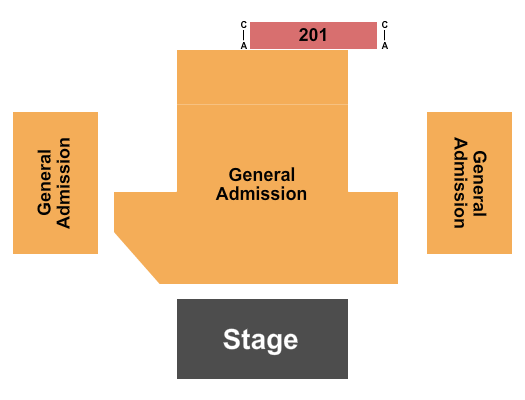 The Southern Cafe & Music Hall Seating Chart: GA & 201