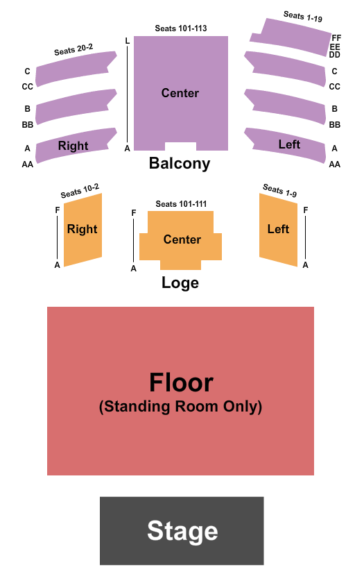 The Space at Westbury Seating Chart: Endstage GA Flr